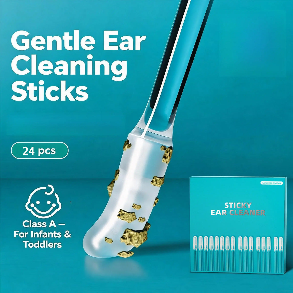 24 PCS Sticky Ear Cleaning Sticks
